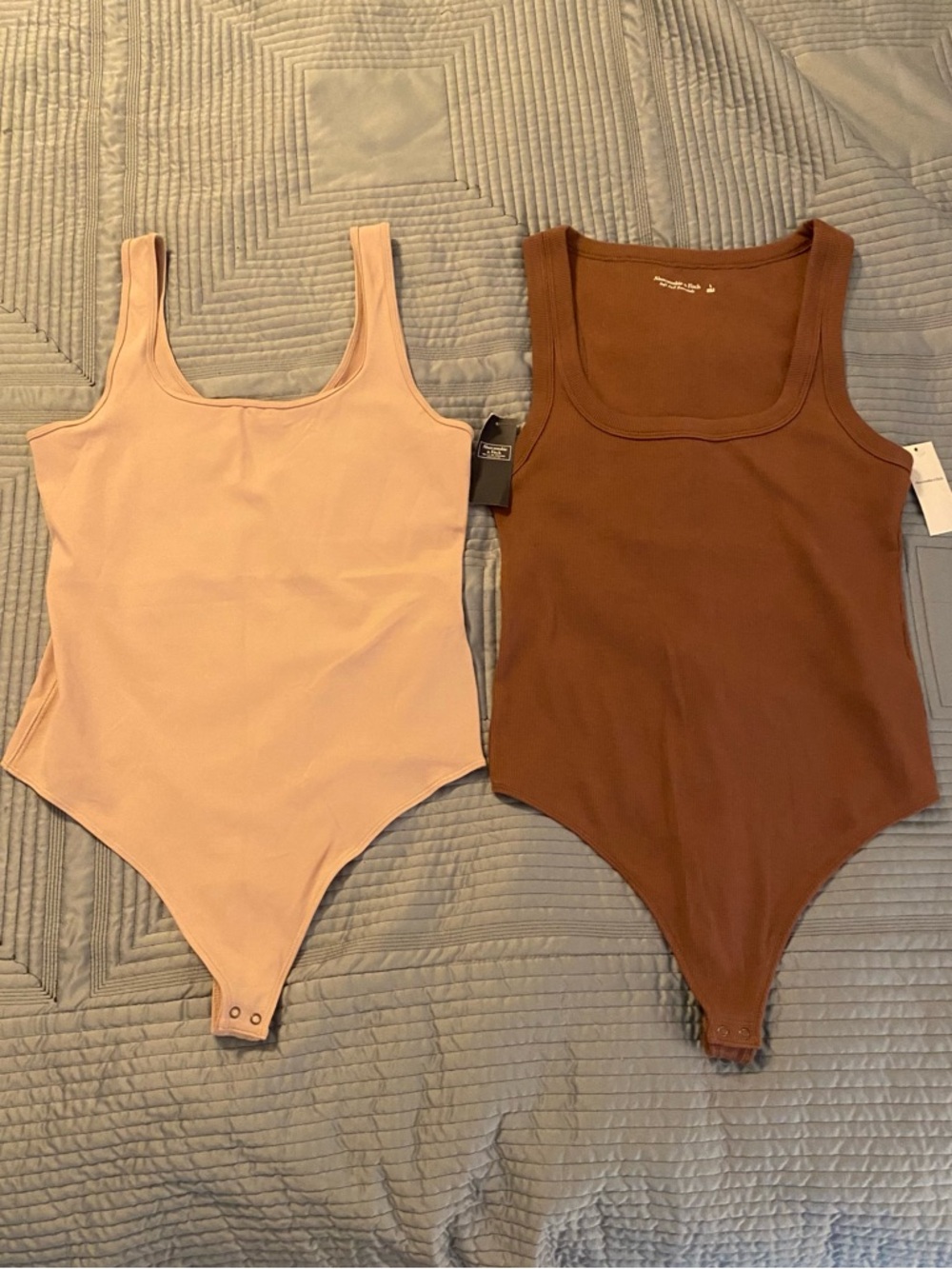 Abercrombie & Fitch NWT Sleeveless Bodysuits in Beige and Chocolate